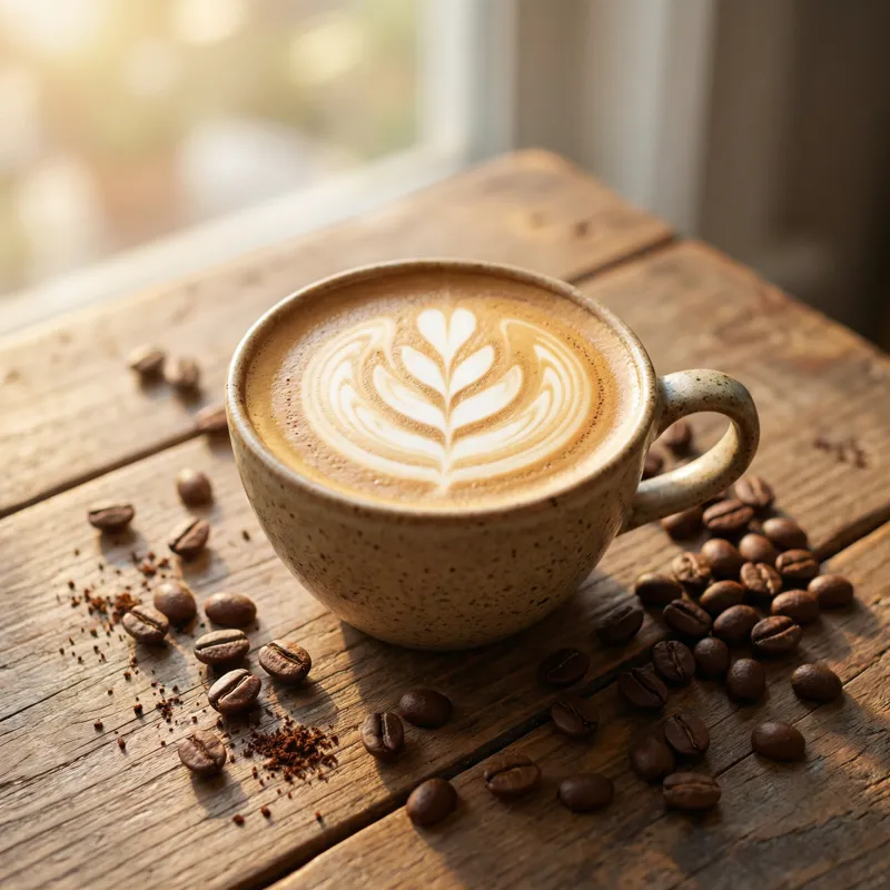 Latte art close-up at Central Coffee
